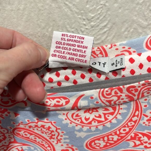 Gretchen Scott Magpie Dress Plentiful Paisley Stretch Coral & Blue Size Small - Picture 3 of 5